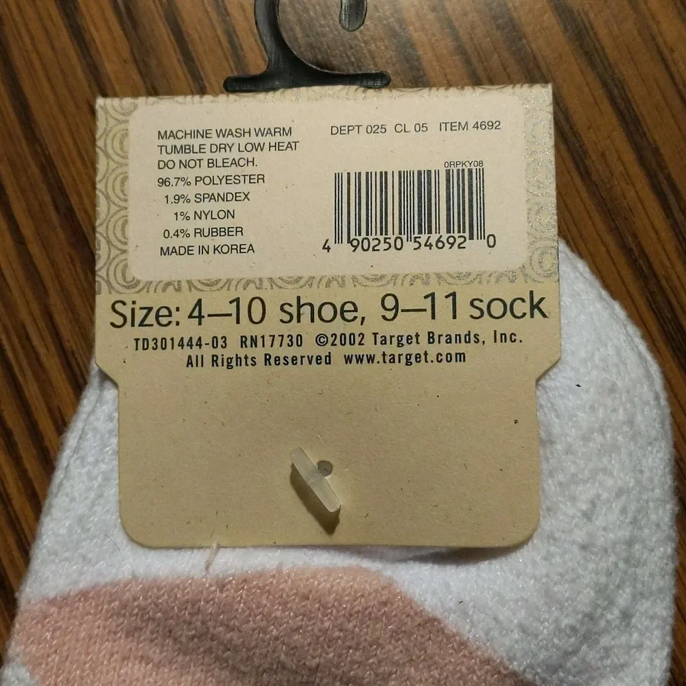 Cherokee Pink White Argyle Soft Cozy Crew Socks Women's 4-10 NWT